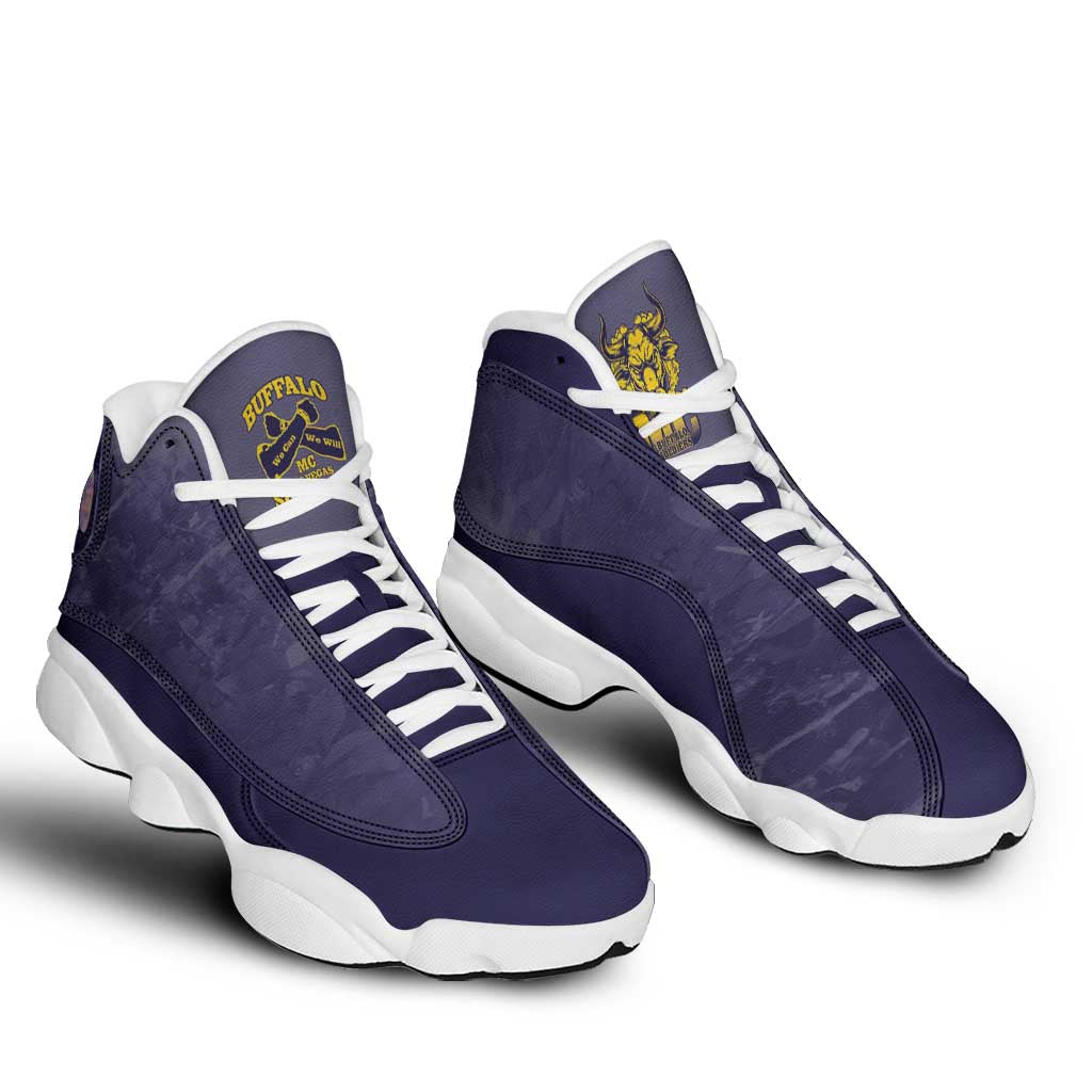 African American Buffalo Soldier Sneakers J13 We Can We Will - Navy Blue - Wonder Print Shop