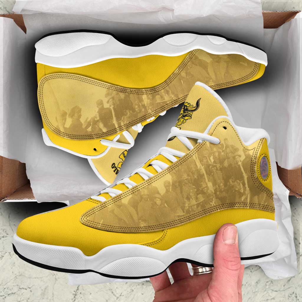 African American Buffalo Soldier Sneakers J13 We Can We Will - Yellow - Wonder Print Shop