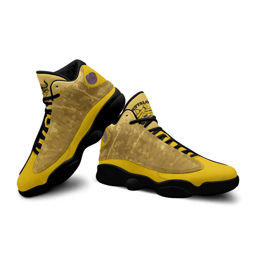 African American Buffalo Soldier Sneakers J13 We Can We Will - Yellow - Wonder Print Shop