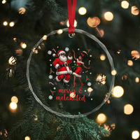 African American Christmas Crystal Glass Ornament Funny Dancing Black Santa And Mrs Claus Merry And Melanated - Wonder Print Shop