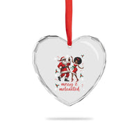 African American Christmas Heart Crystal Glass Ornament Funny Dancing Black Santa And Mrs Claus Merry And Melanated - Wonder Print Shop