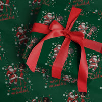 African American Christmas Wrapping Paper Roll Funny Dancing Black Santa And Mrs Claus Merry And Melanated - Wonder Print Shop