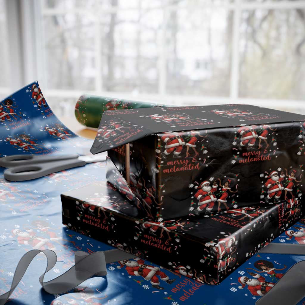 African American Christmas Wrapping Paper Roll Funny Dancing Black Santa And Mrs Claus Merry And Melanated - Wonder Print Shop