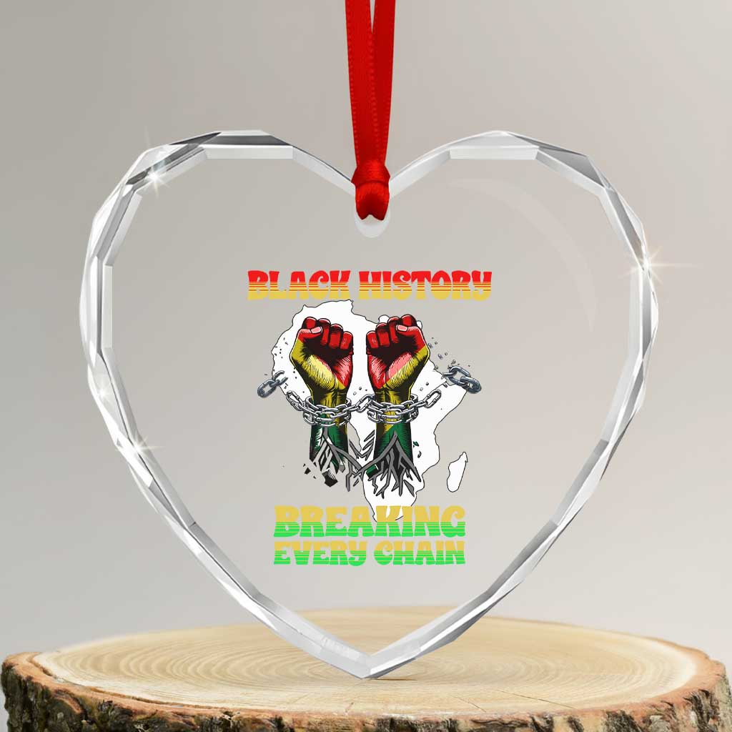 African American Civil Rights Gift Heart Crystal Glass Ornament Breaking Every Chain - Wonder Print Shop