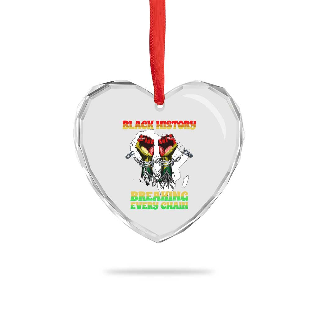 African American Civil Rights Gift Heart Crystal Glass Ornament Breaking Every Chain - Wonder Print Shop