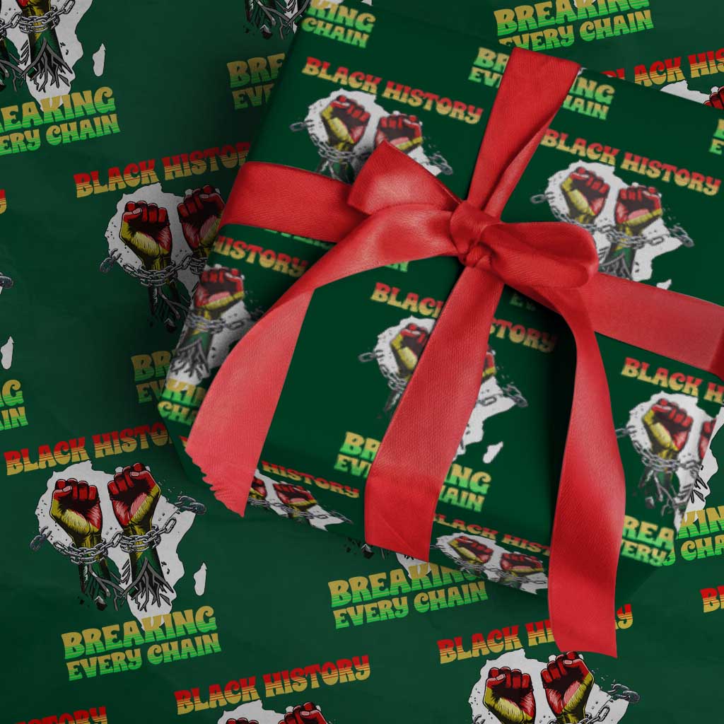 African American Civil Rights Gift Wrapping Paper Roll Breaking Every Chain - Wonder Print Shop