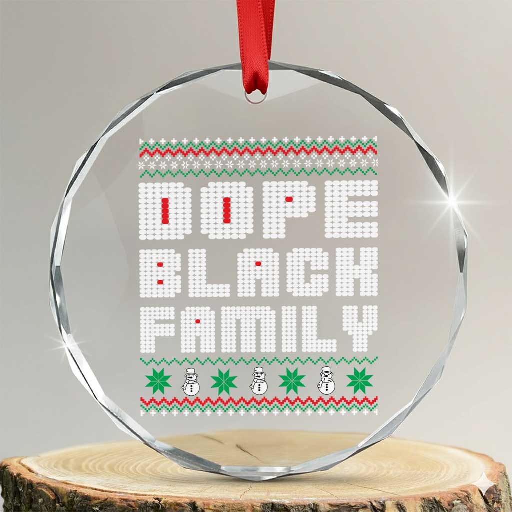 African American Family Crystal Glass Ornament Dope Black Family Matching Ugly Xmas - Wonder Print Shop