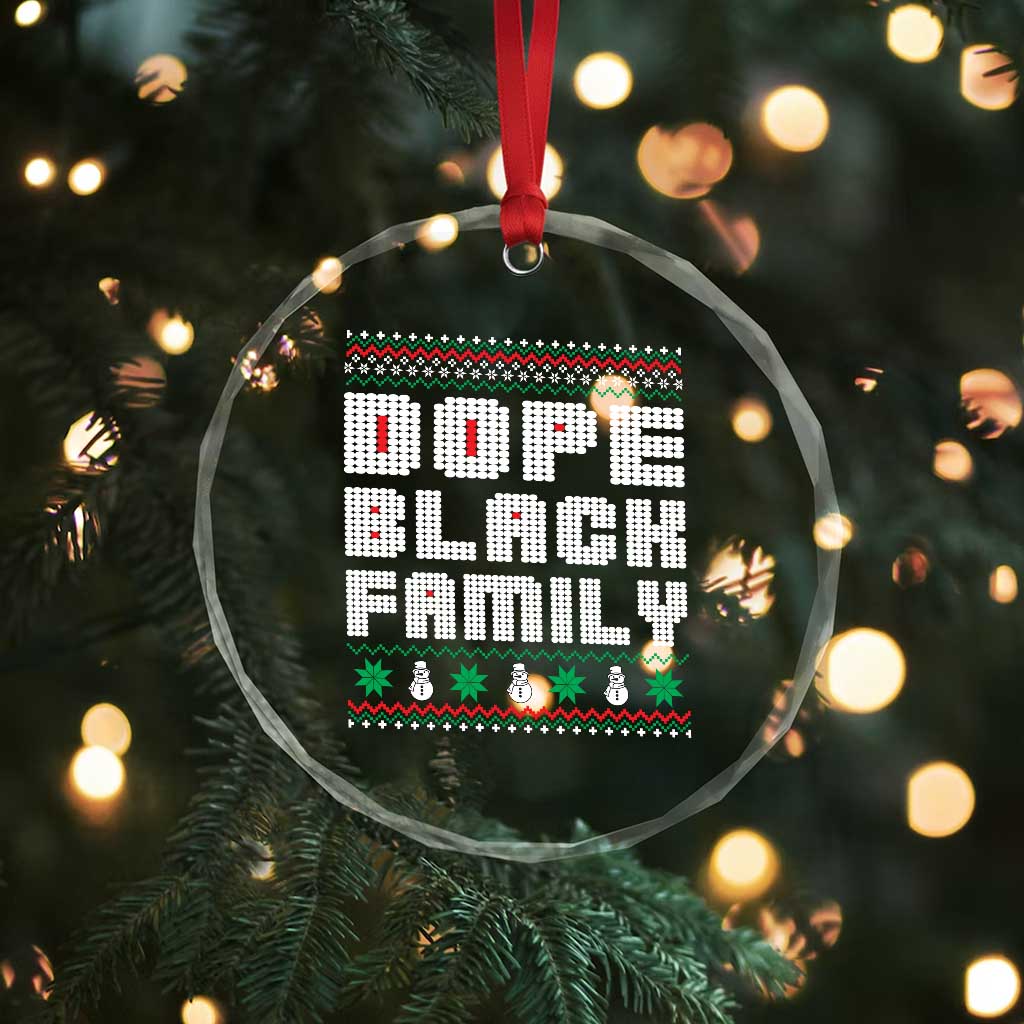 African American Family Crystal Glass Ornament Dope Black Family Matching Ugly Xmas TS10