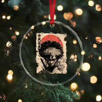 African American Female Samurai Warrior Crystal Glass Ornament Japanese Art Black Onna Bugeisha