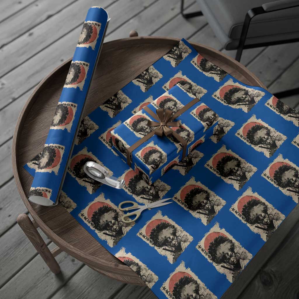 African American Female Samurai Warrior Wrapping Paper Roll Japanese Art Black Onna Bugeisha