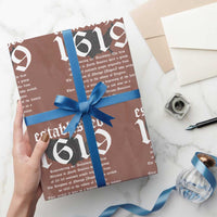African American History Wrapping Paper Roll Project 1619 Established American Map Retro Vintage