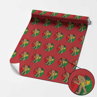 African American Holiday Gift Wrapping Paper Roll Retro Sunset Bigfoot With Kwanzaa Candle - Wonder Print Shop