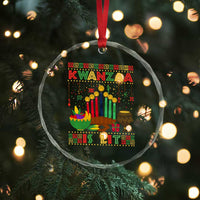 African American Kwanzaa Is Lit Crystal Glass Ornament TS09