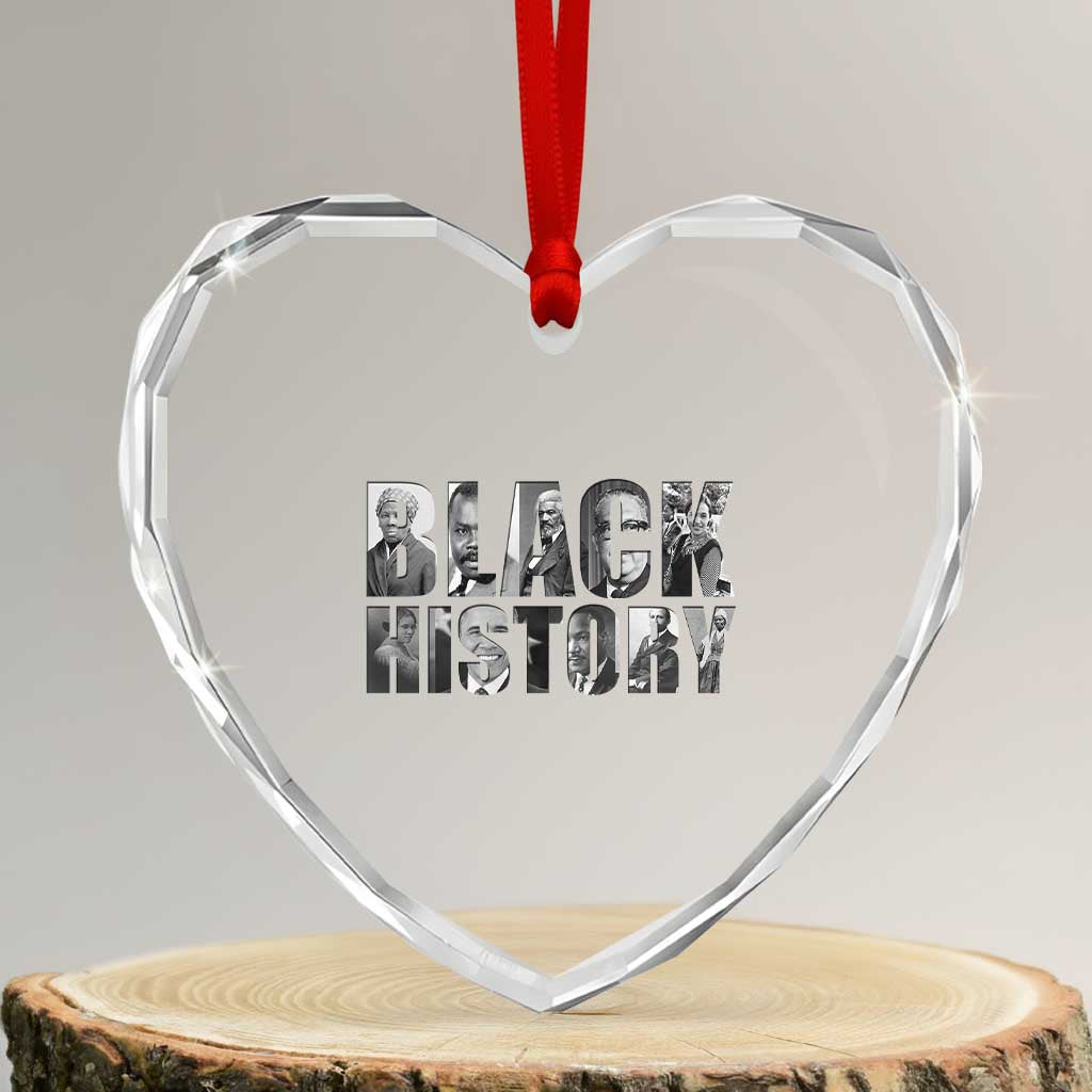 African American Leaders Heart Crystal Glass Ornament Black History Month Legends - Wonder Print Shop