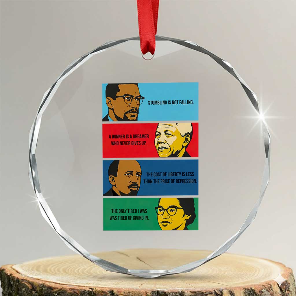 African American Leaders History Quote Gift Crystal Glass Ornament