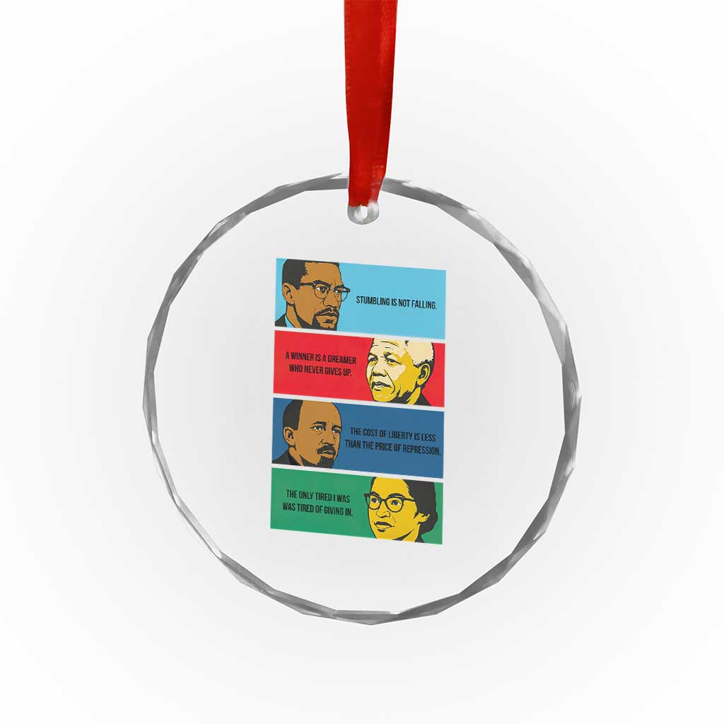 African American Leaders History Quote Gift Crystal Glass Ornament