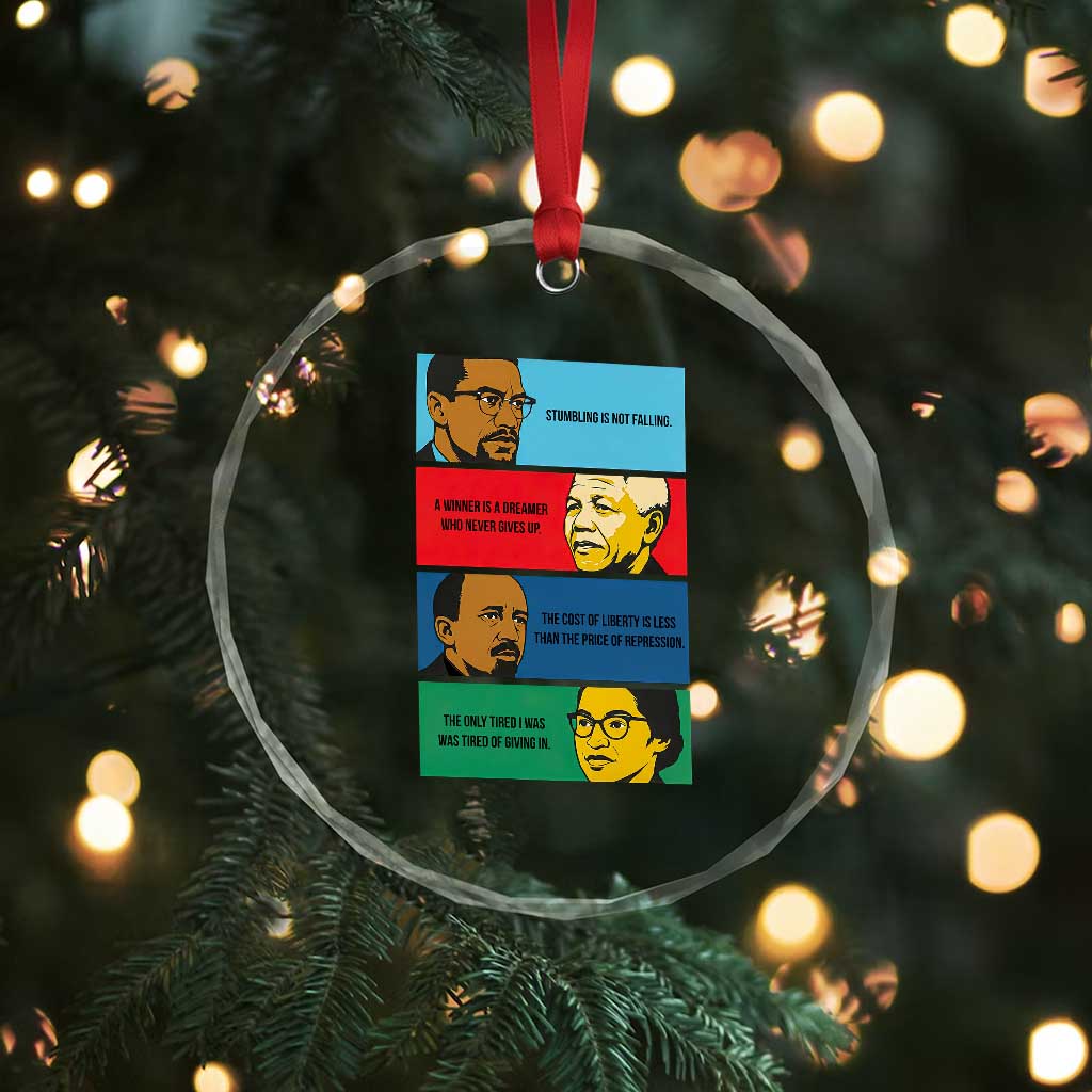 African American Leaders History Quote Gift Crystal Glass Ornament