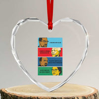 African American Leaders History Quote Gift Heart Crystal Glass Ornament