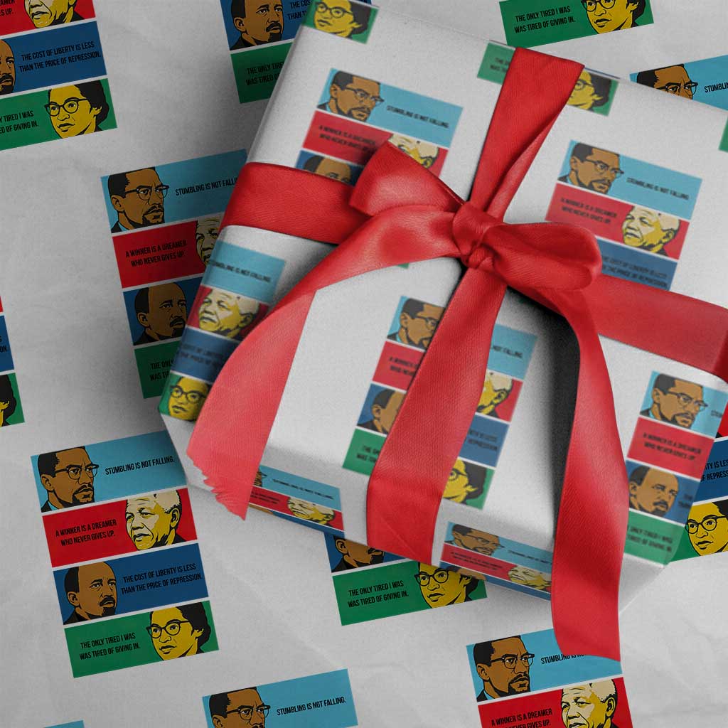 African American Leaders History Quote Gift Wrapping Paper Roll