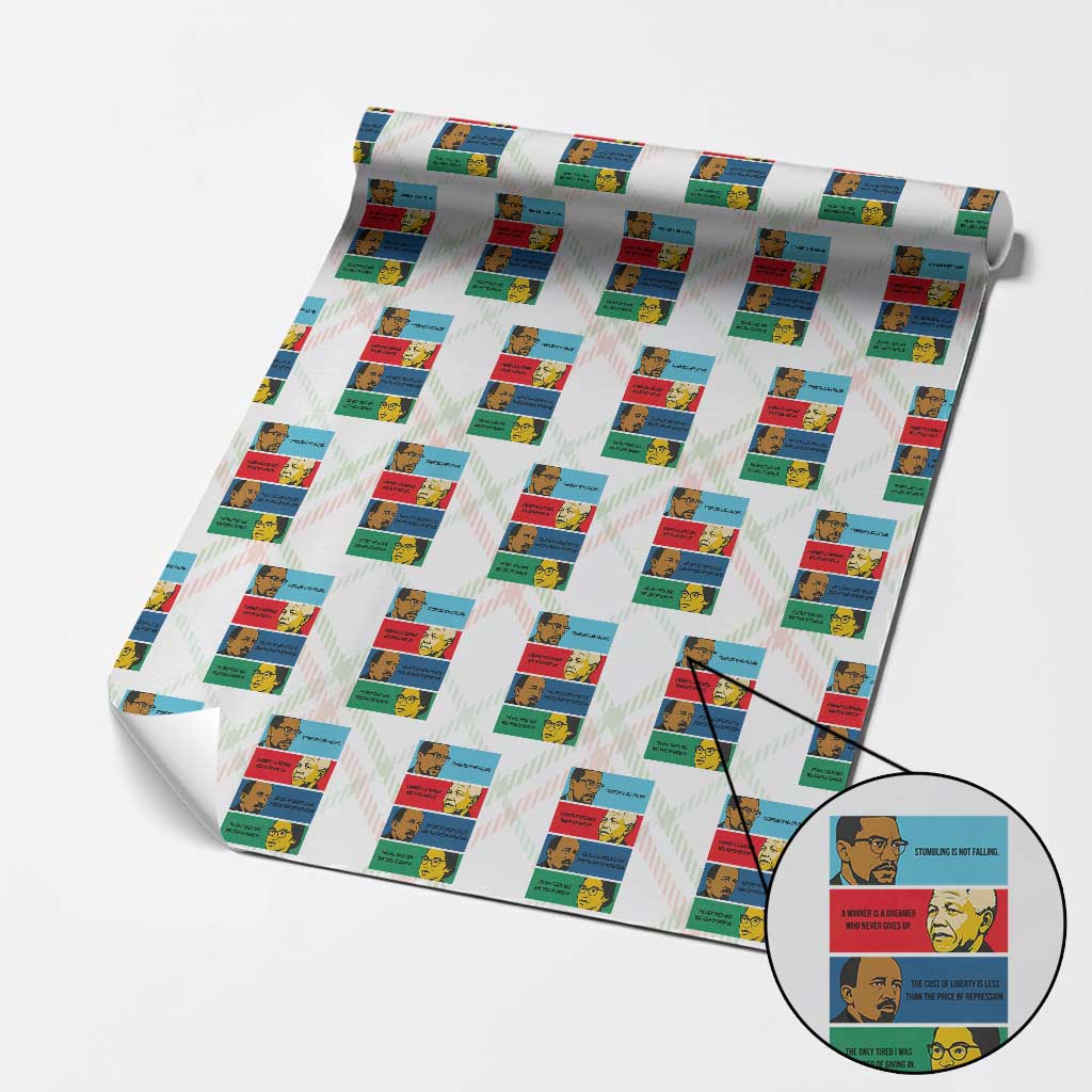 African American Leaders History Quote Gift Wrapping Paper Roll
