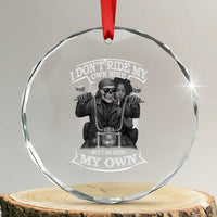 African American Motorcycle Crystal Glass Ornament Skeleton Biker TS14