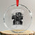 African American Motorcycle Crystal Glass Ornament Skeleton Biker TS14