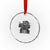 African American Motorcycle Crystal Glass Ornament Skeleton Biker TS14