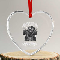 African American Motorcycle Heart Crystal Glass Ornament Skeleton Biker - Wonder Print Shop