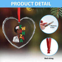 African American Nurse Heart Crystal Glass Ornament Joyful Kwanzaa Celebration Gift - Wonder Print Shop