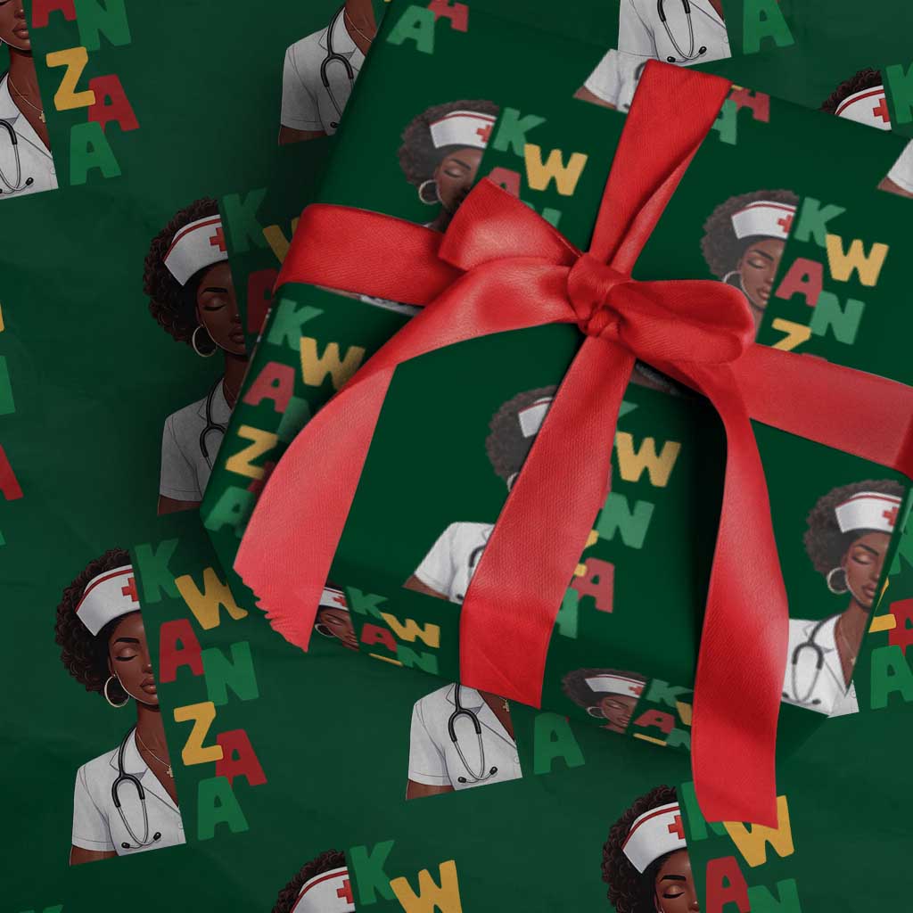 African American Nurse Wrapping Paper Roll Joyful Kwanzaa Celebration Gift - Wonder Print Shop