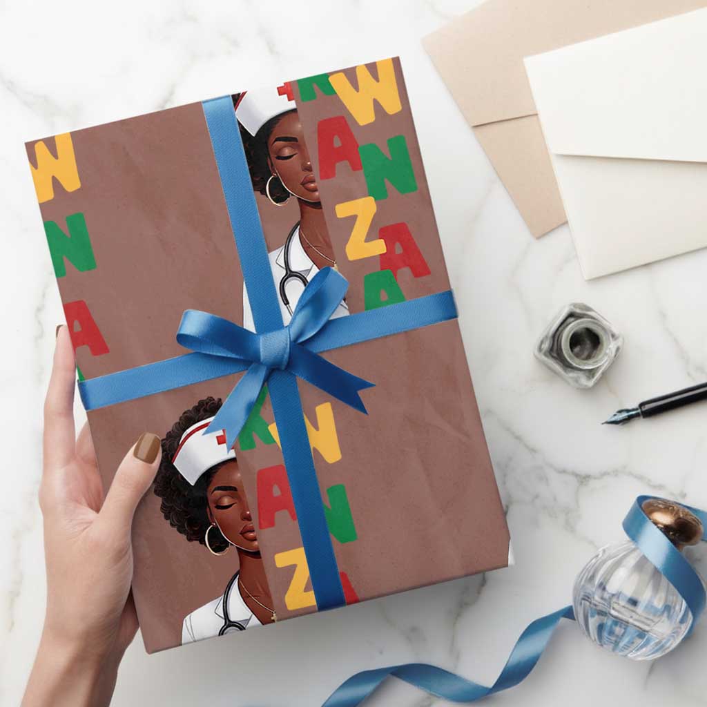 African American Nurse Wrapping Paper Roll Joyful Kwanzaa Celebration Gift - Wonder Print Shop