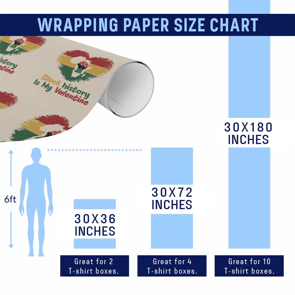 African American Women Pride Wrapping Paper Roll Black History Is My Valentine - Wonder Print Shop