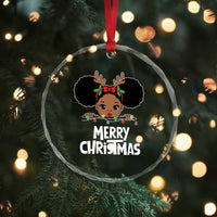 African American Xmas Crystal Glass Ornament Cute Black Girl Kids Merry Christmas TS09