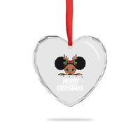 African American Xmas Heart Crystal Glass Ornament Cute Black Girl Kids Merry Christmas - Wonder Print Shop