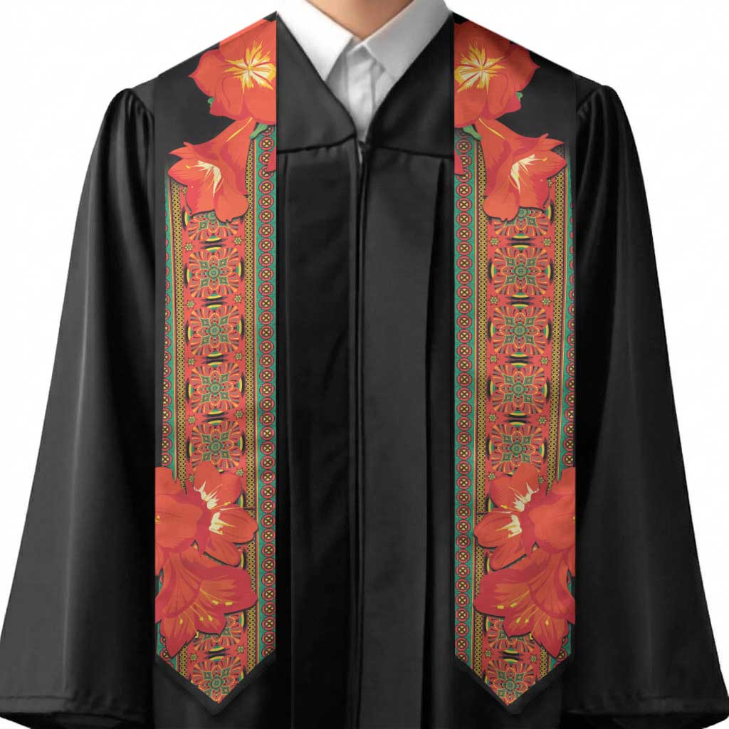African Beauty Clivia Miniata Flowers Graduation Stole