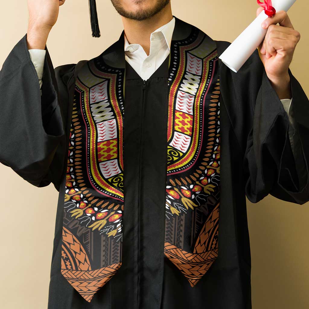 African Dashiki and Polynesian Pattern Graduation Stole Gold