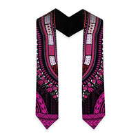 African Dashiki and Polynesian Pattern Graduation Stole Pink