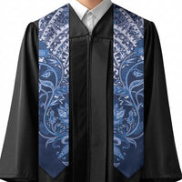African Floral mix Maasai Shuka Graduation Stole Blue Moitf