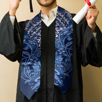 African Floral mix Maasai Shuka Graduation Stole Blue Moitf
