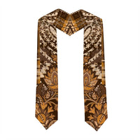 African Floral mix Maasai Shuka Graduation Stole Gold Moitf