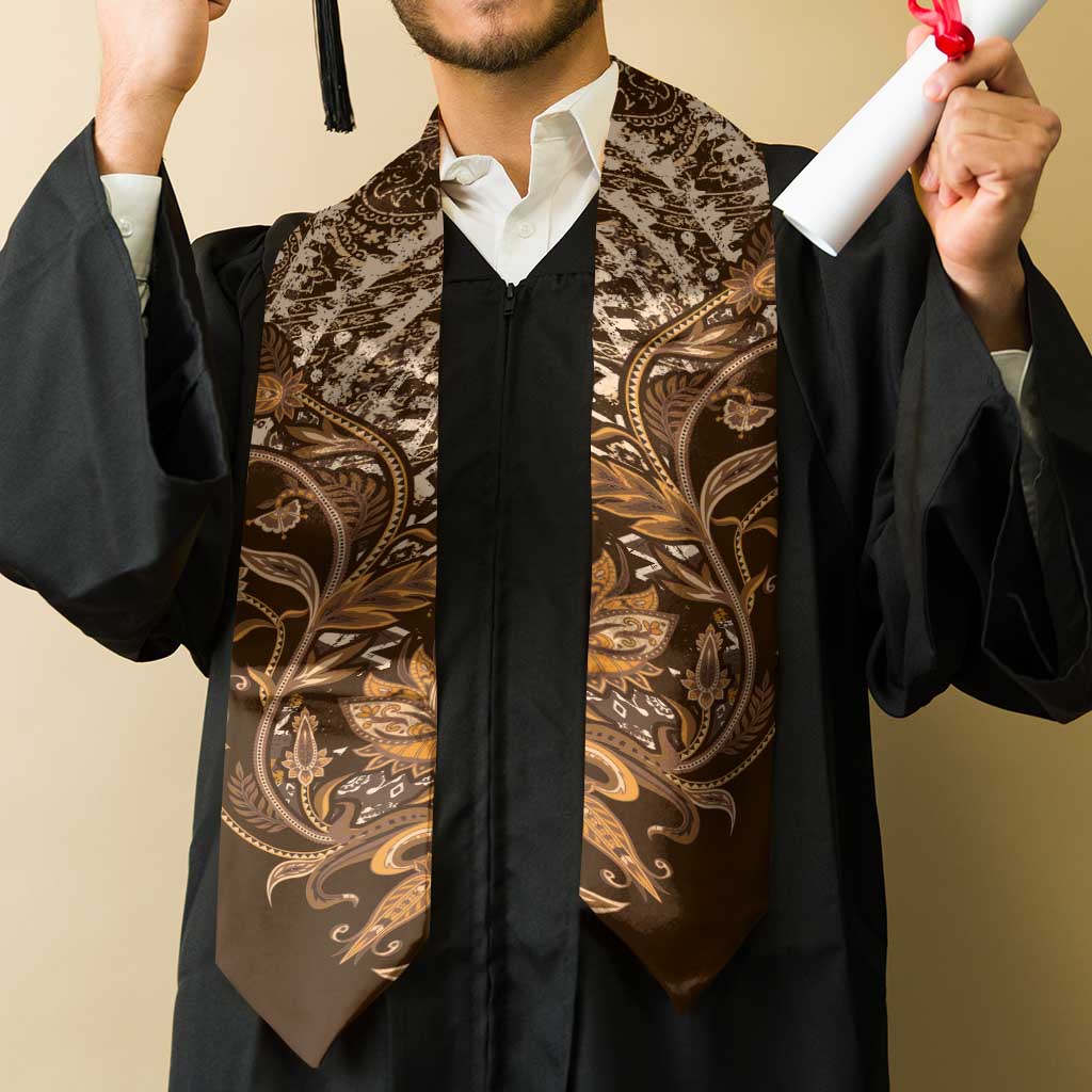 African Floral mix Maasai Shuka Graduation Stole Gold Moitf