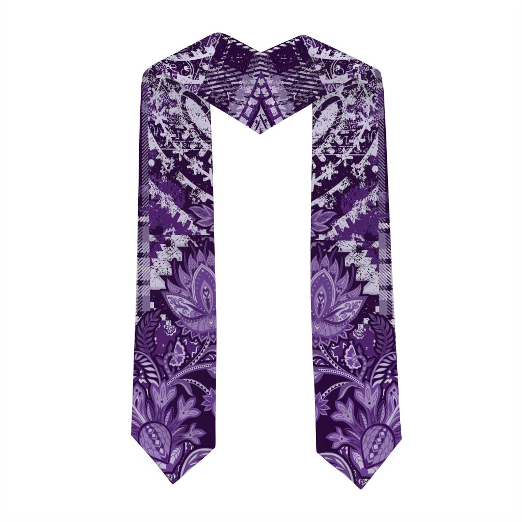 African Floral mix Maasai Shuka Graduation Stole Purple Moitf