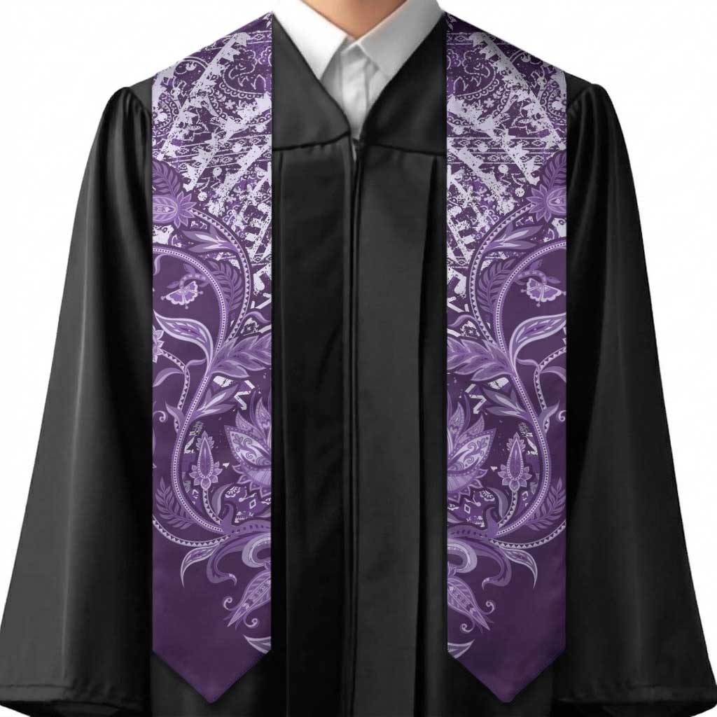 African Floral mix Maasai Shuka Graduation Stole Purple Moitf