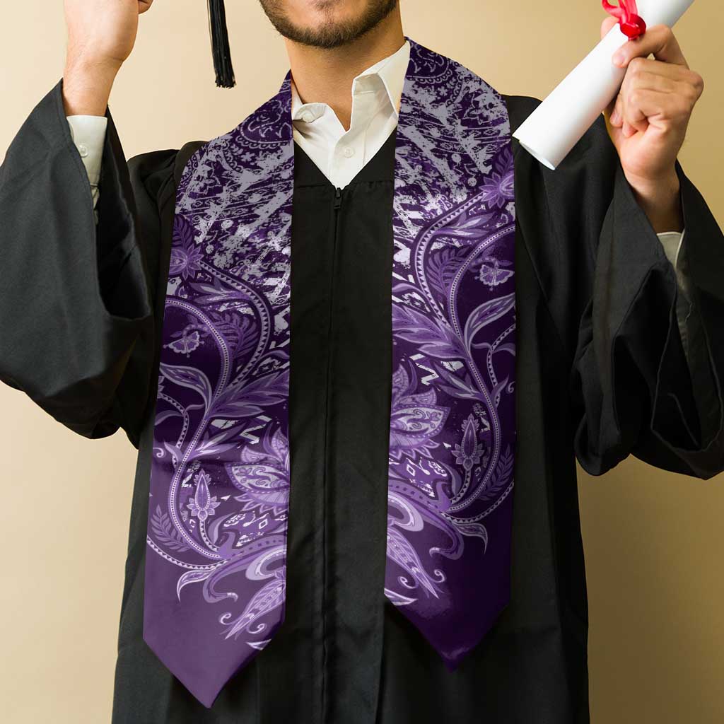 African Floral mix Maasai Shuka Graduation Stole Purple Moitf