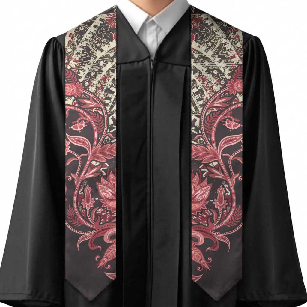African Floral mix Maasai Shuka Graduation Stole Red Moitf