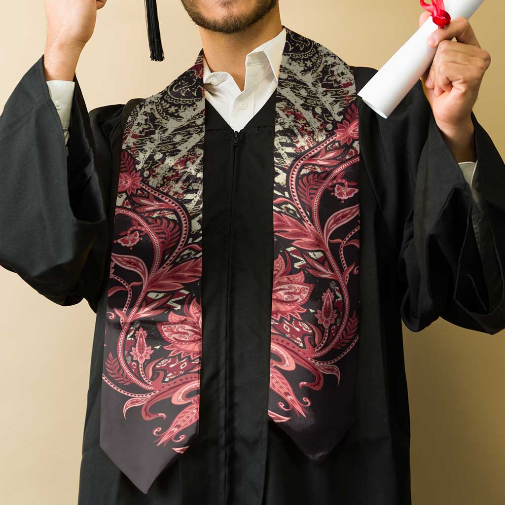 African Floral mix Maasai Shuka Graduation Stole Red Moitf