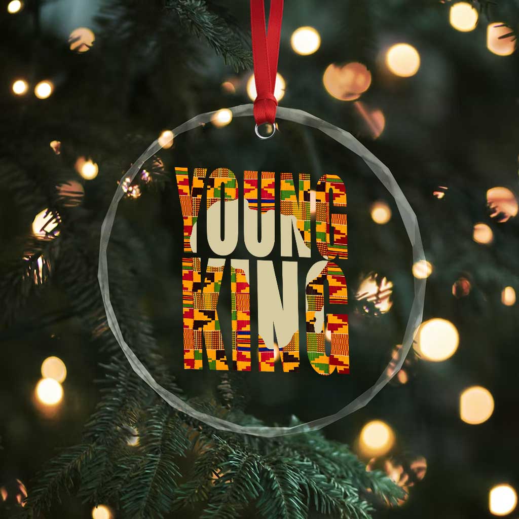 African Kente Crystal Glass Ornament Young King for Boys Men TS02