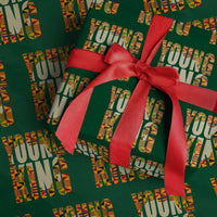African Kente Wrapping Paper Roll Young King for Boys Men