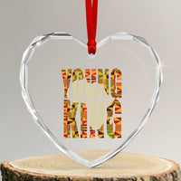 African Kente Heart Crystal Glass Ornament Young King for Boys Men - Wonder Print Shop