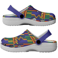 African Kente Pattern Clogs Shoes Fathia Fata Nkrumah - Wonder Print Shop